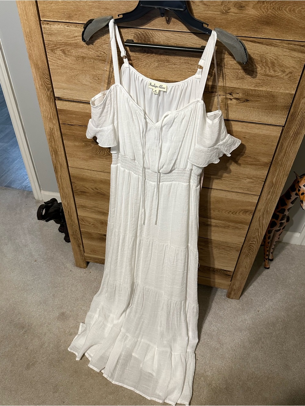 Ludlow Rose White Off-Shoulder Maxi Dress